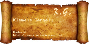 Klemens Gergely névjegykártya