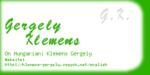 gergely klemens business card